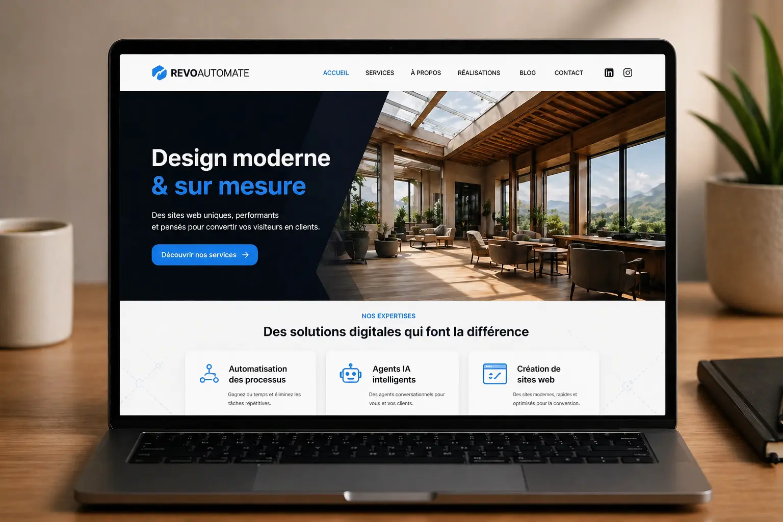 Design moderne et sur mesure pour site web professionnel